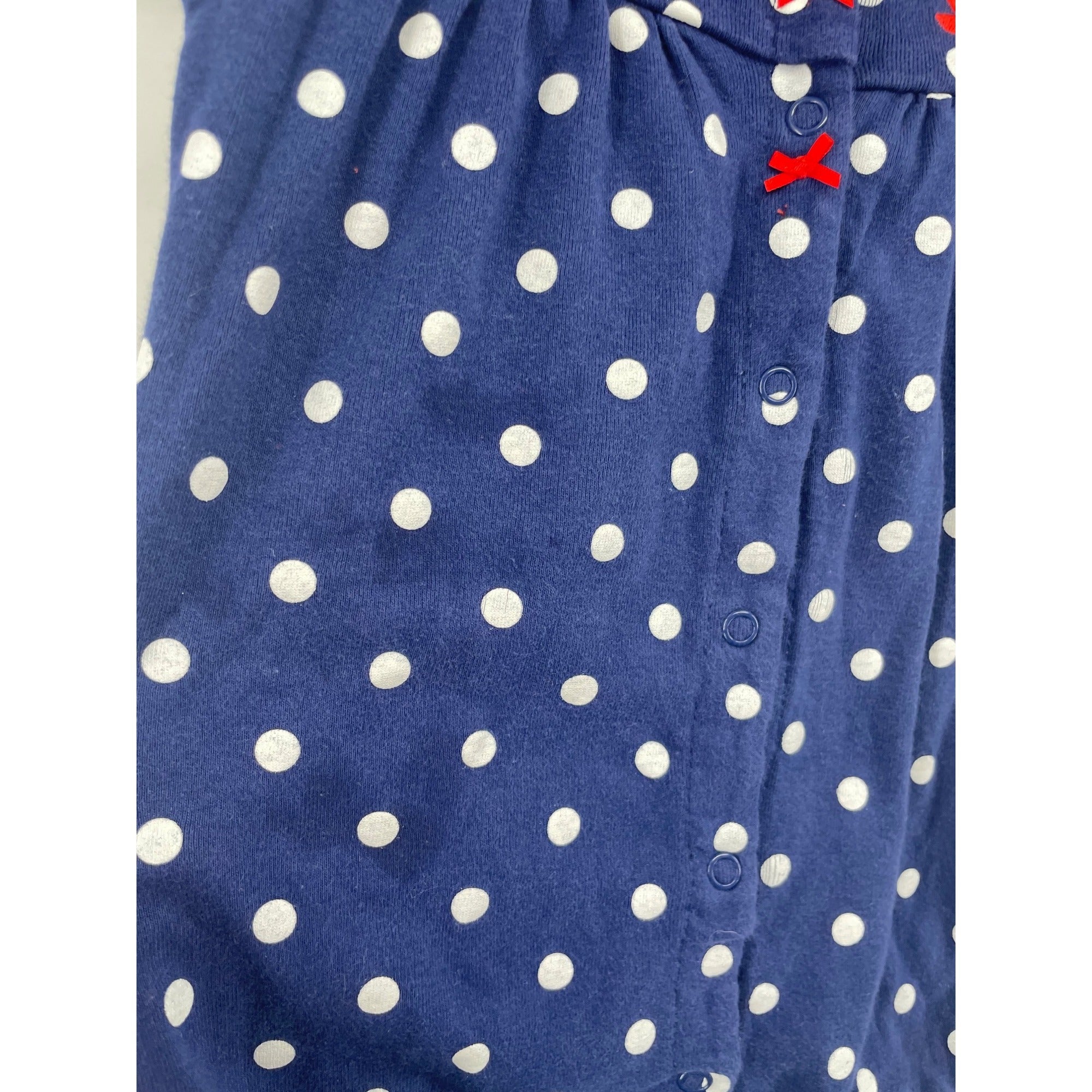 CLEARANCE Carter's Baby Girl's Size 12 Months Blue, Red & White Polka Dot Onesie