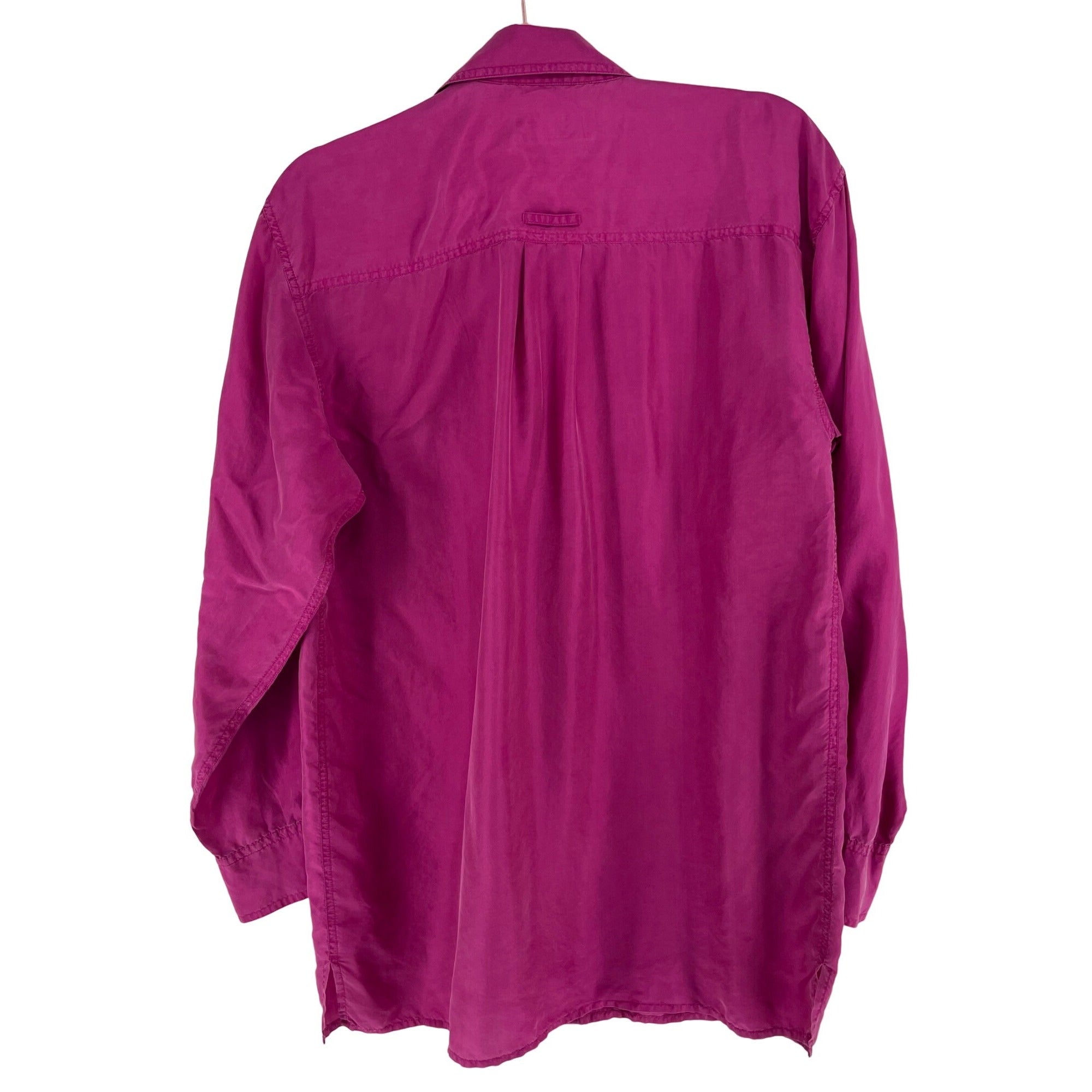 Robert Stock Women's Size Small Over-Sized Fuchsia/Magenta Silk Button-Down Top