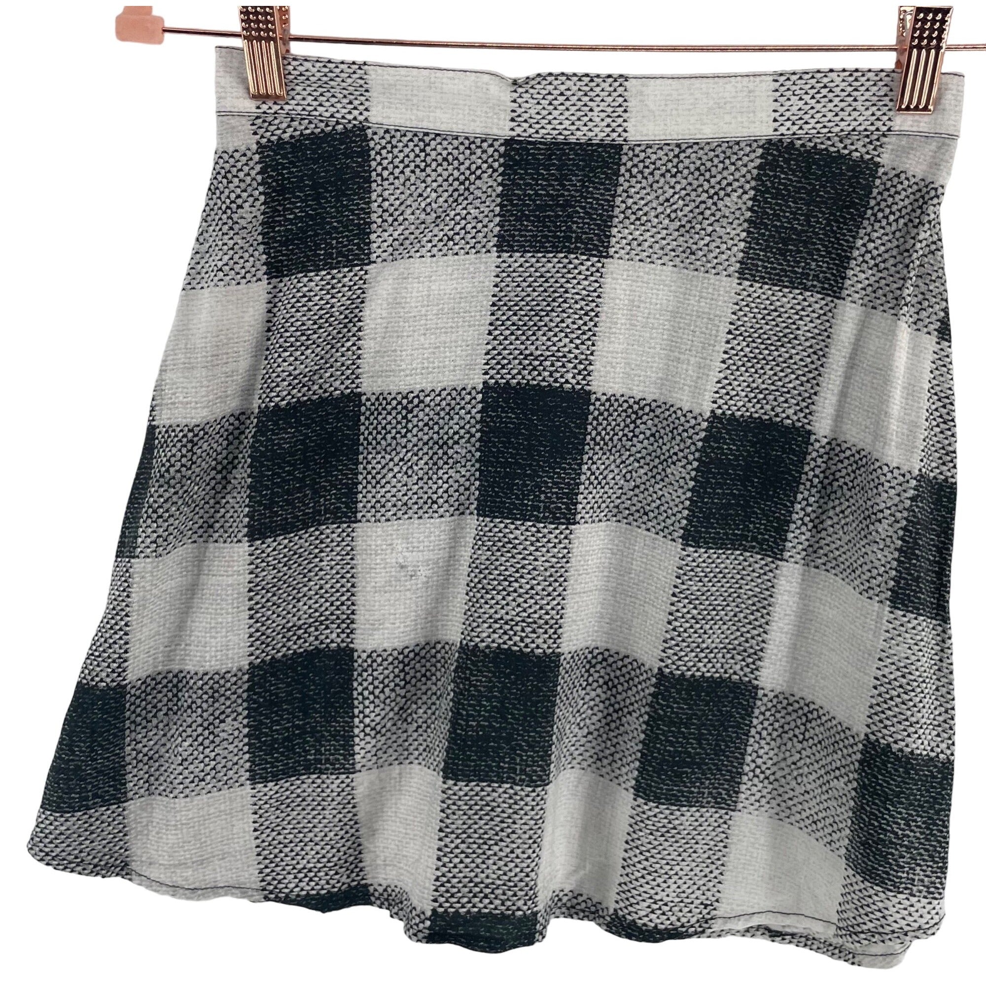 NWT Motel Women's Size Small Black & White Checked A-Line Mini Skirt