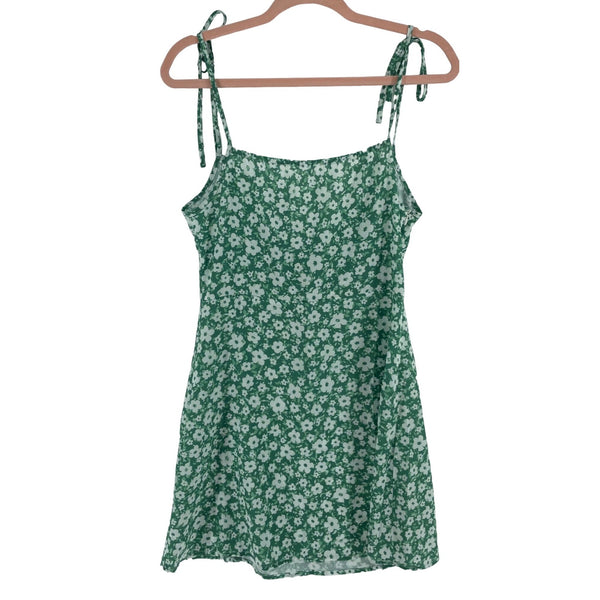 NWOT Cupshe Women's Size Medium Green & White Floral Spaghetti Strap Midi Dress