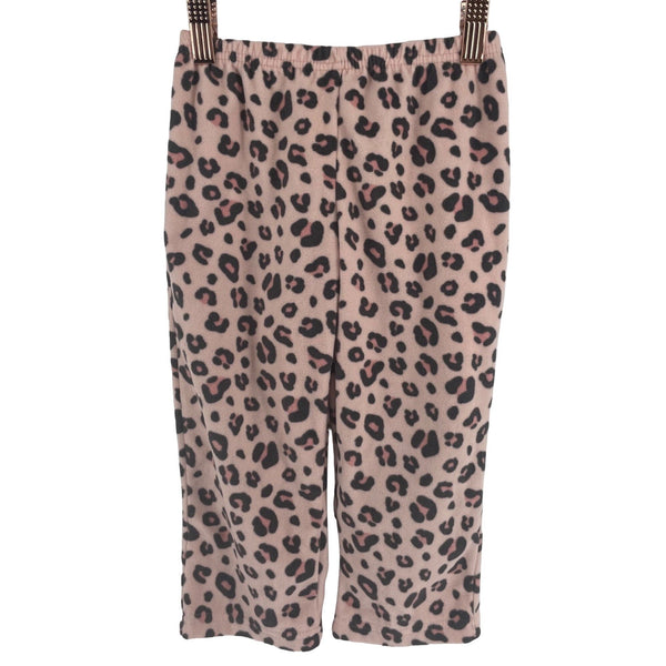 Carter's Girl's Size 3T Pink & Grey Leopard Print Flannel Pajama Pants