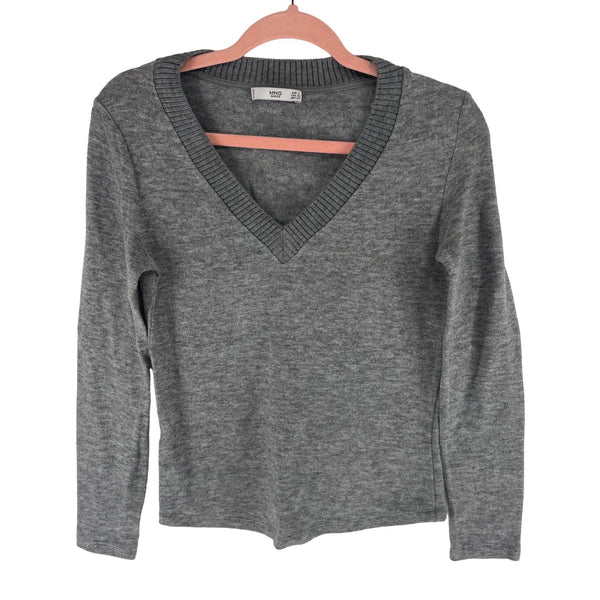 MNG Women's Size Small Grey V-Neck Sweater