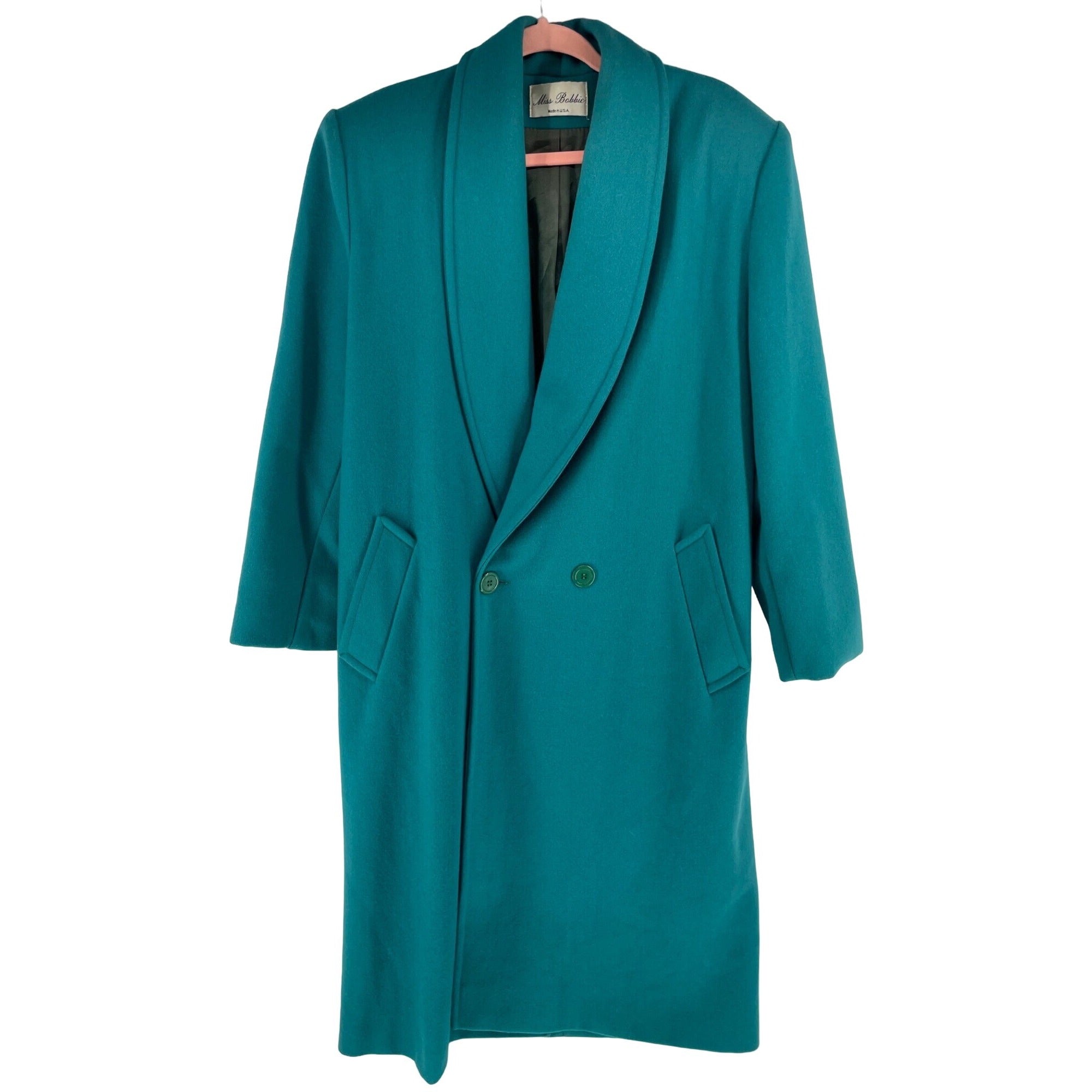 Miss Bobbie Women’s Large Teal Trench Peacoat