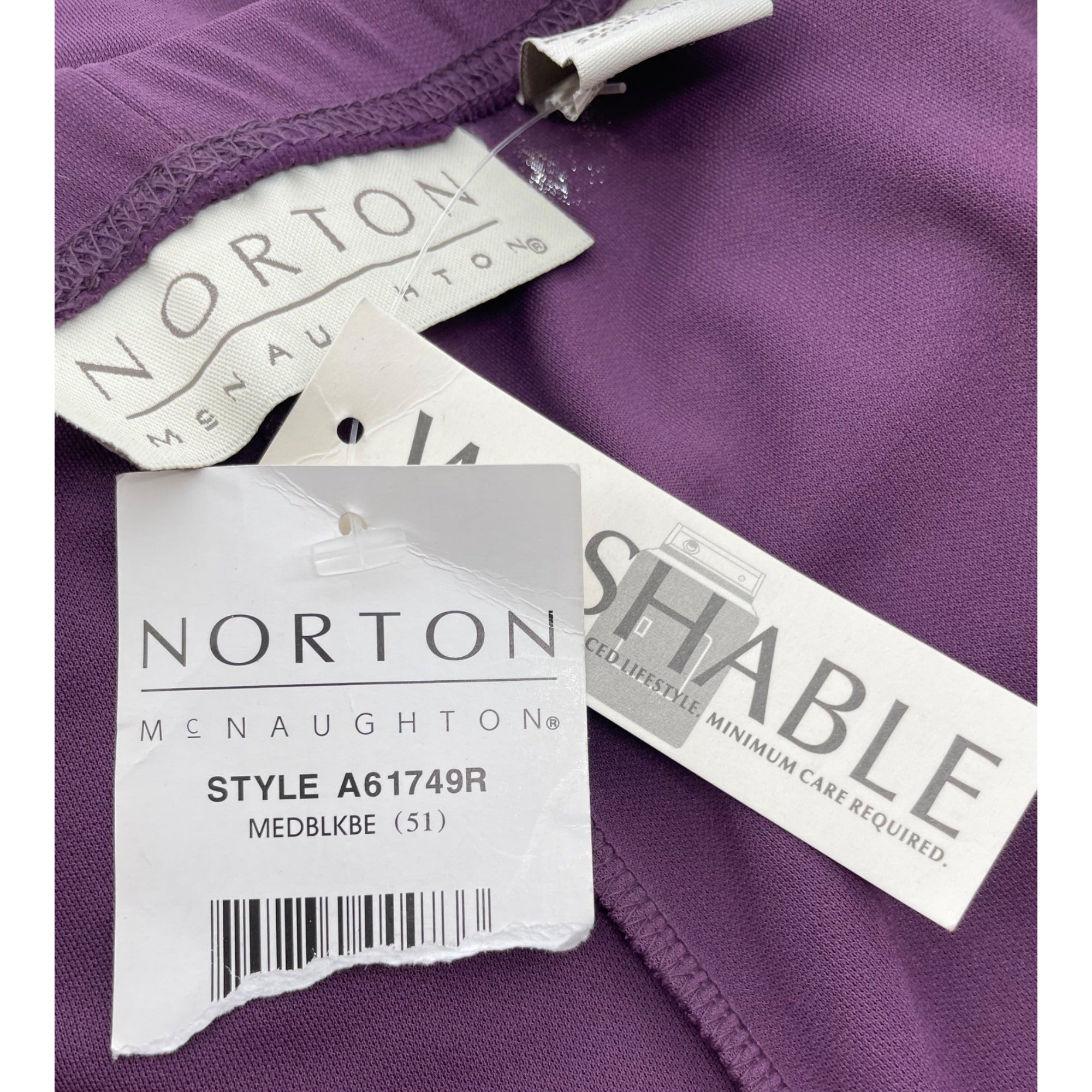 NWT Norton McNaughton Women's Size Large Plum/Purple Flowy Dress Pants