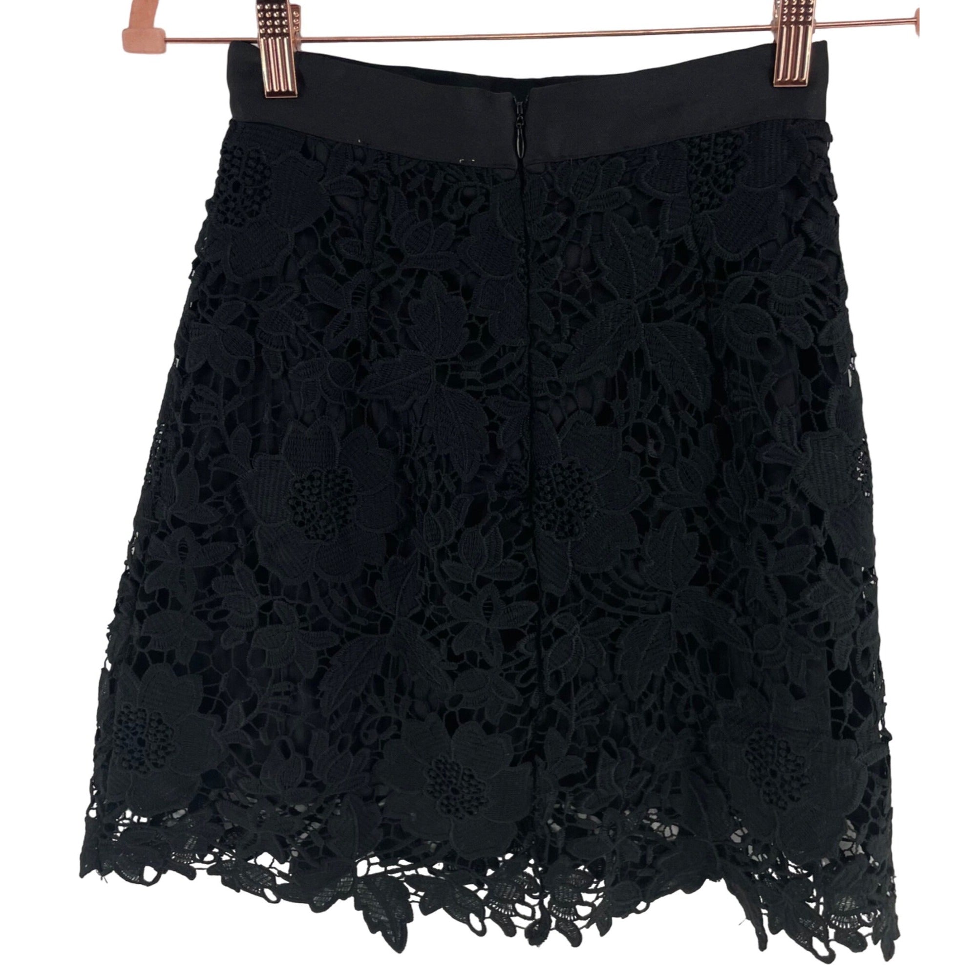 Atmosphere Women's Size 8 Black Floral Lace Skirt