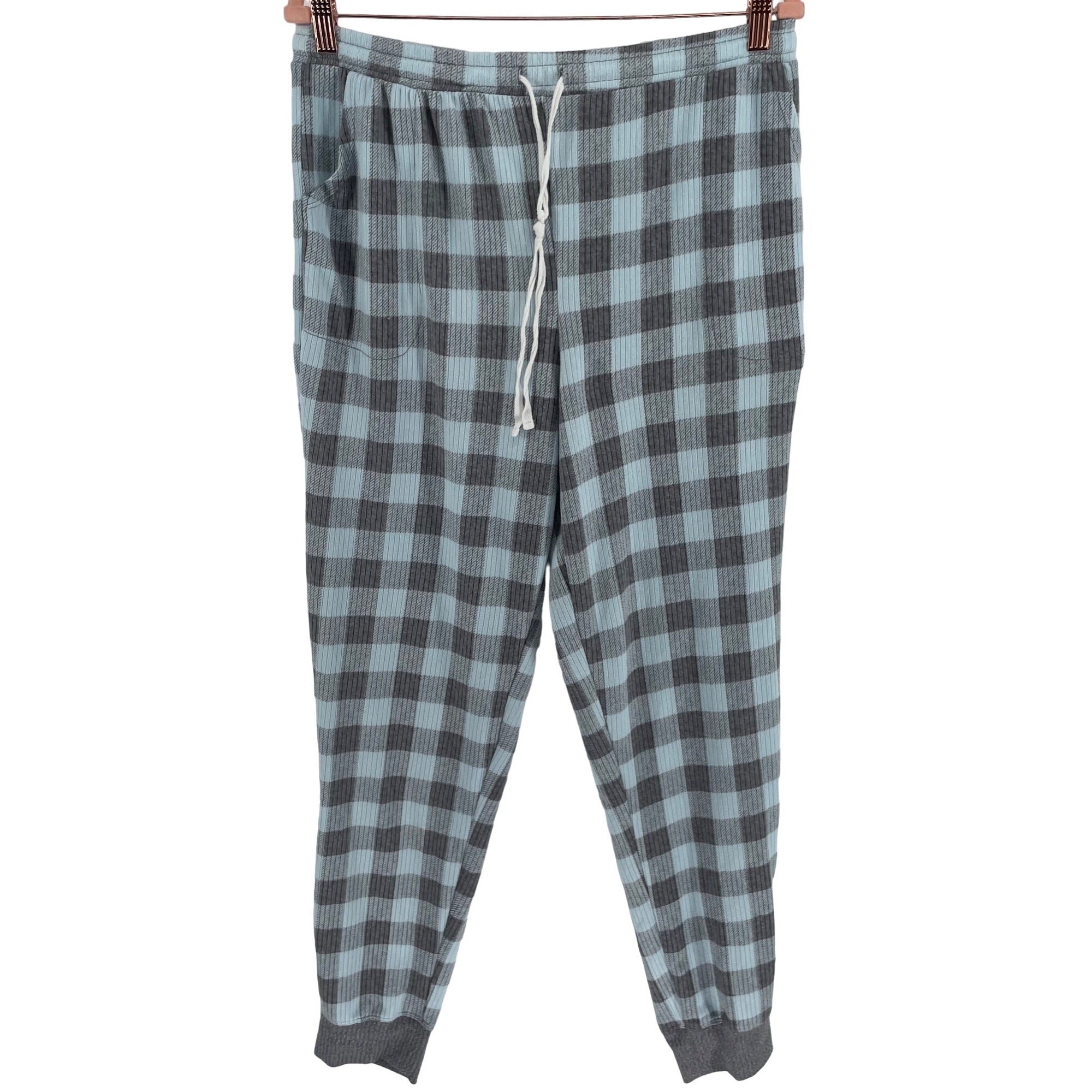 Cuddl Dudds Women's Size Large Blue & Grey Checked Flannel Pajama Pants