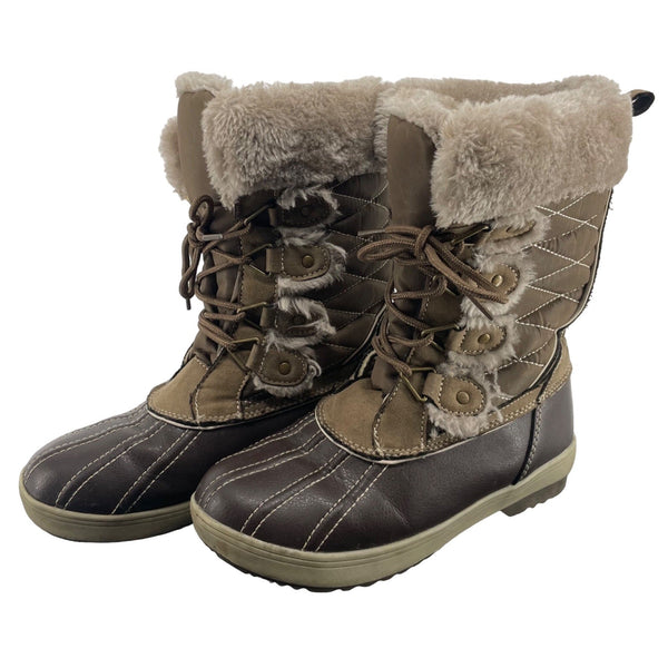 Khombu Women's Size 8 Brown/Tan Faux Fur Boots