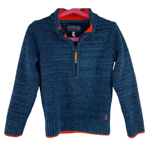 Joules Knitwear Boy's 5Yrs Blue & Orange Zip-Up Sweater