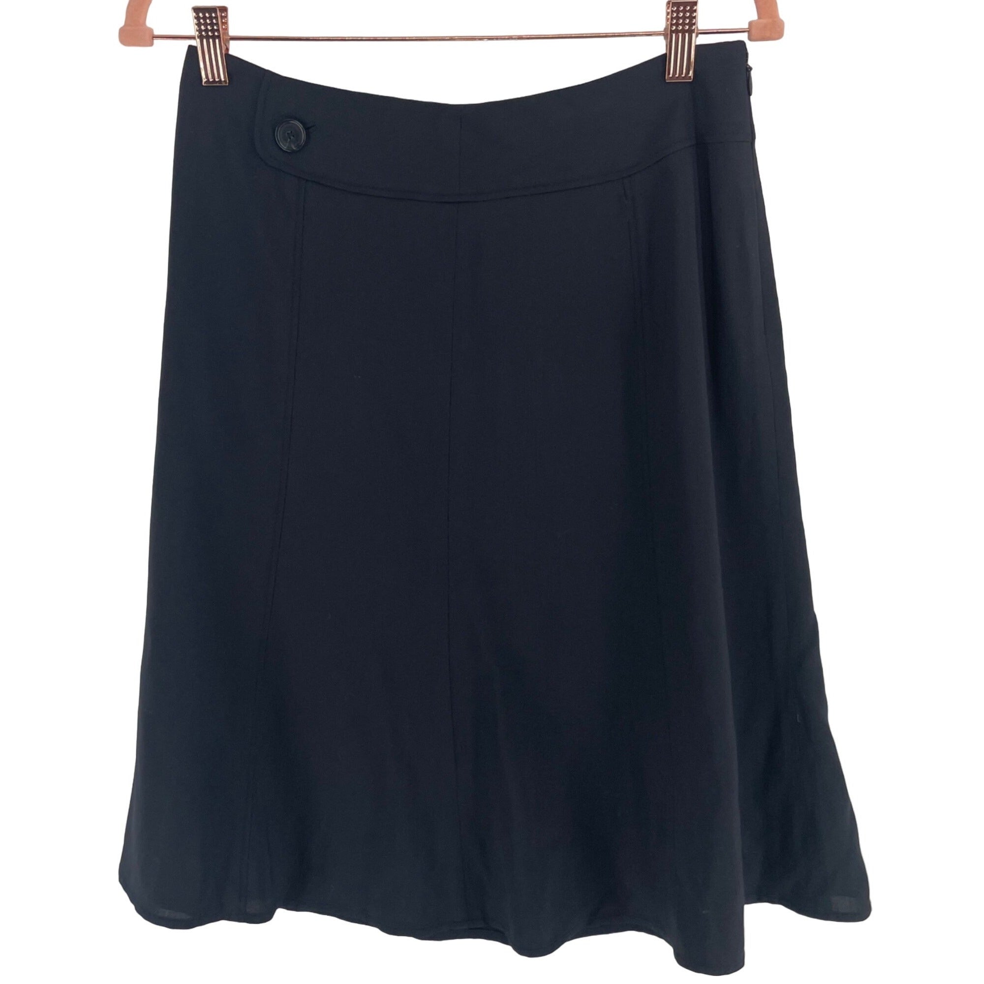 Ann Taylor Women's Size 4 Dark Navy Blue A-Line Wool Blend Midi Skirt