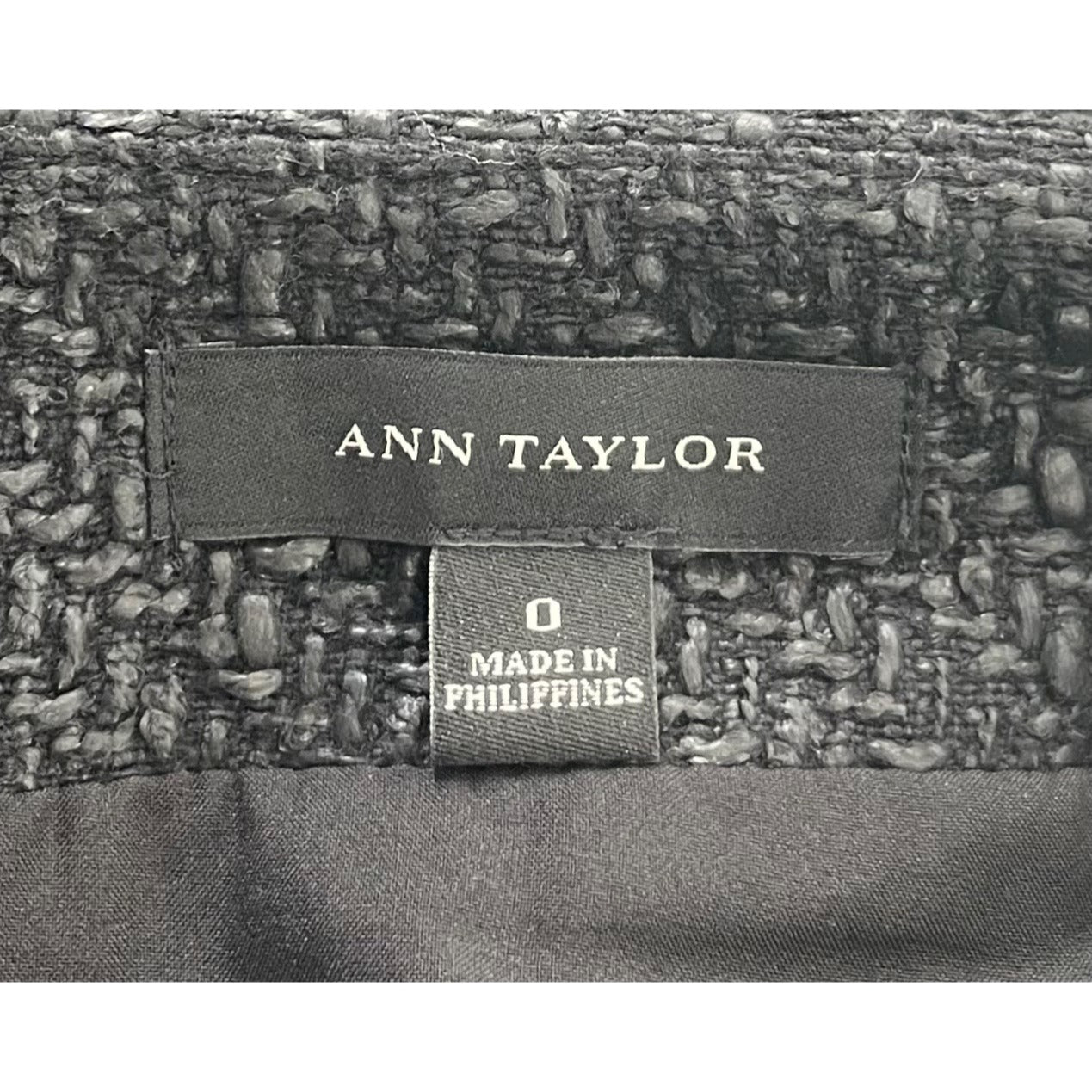 Ann Taylor Women's Size 0 Black Tweed Midi Skirt