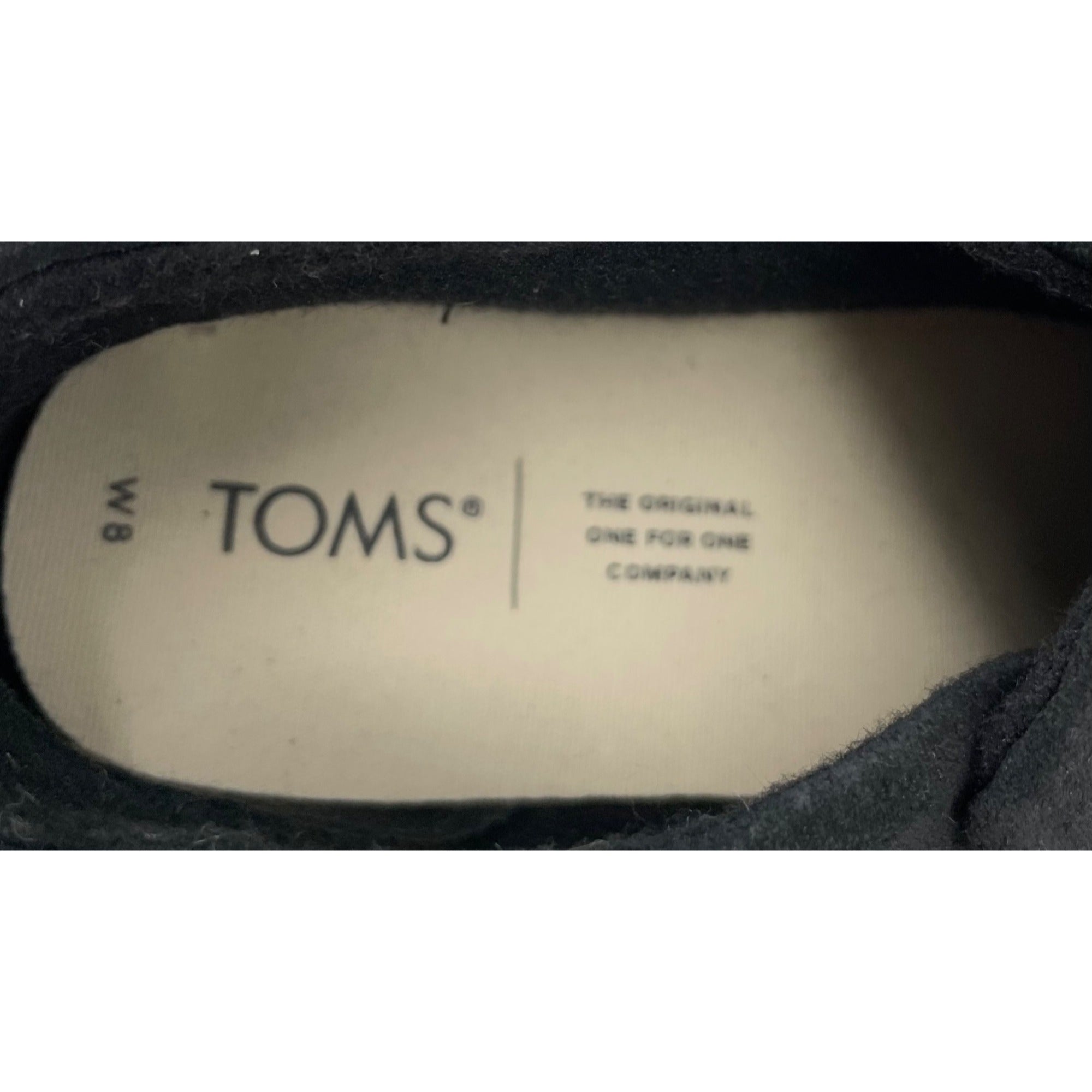 Tom's Women's Size 8 Black & White Suede Shoes