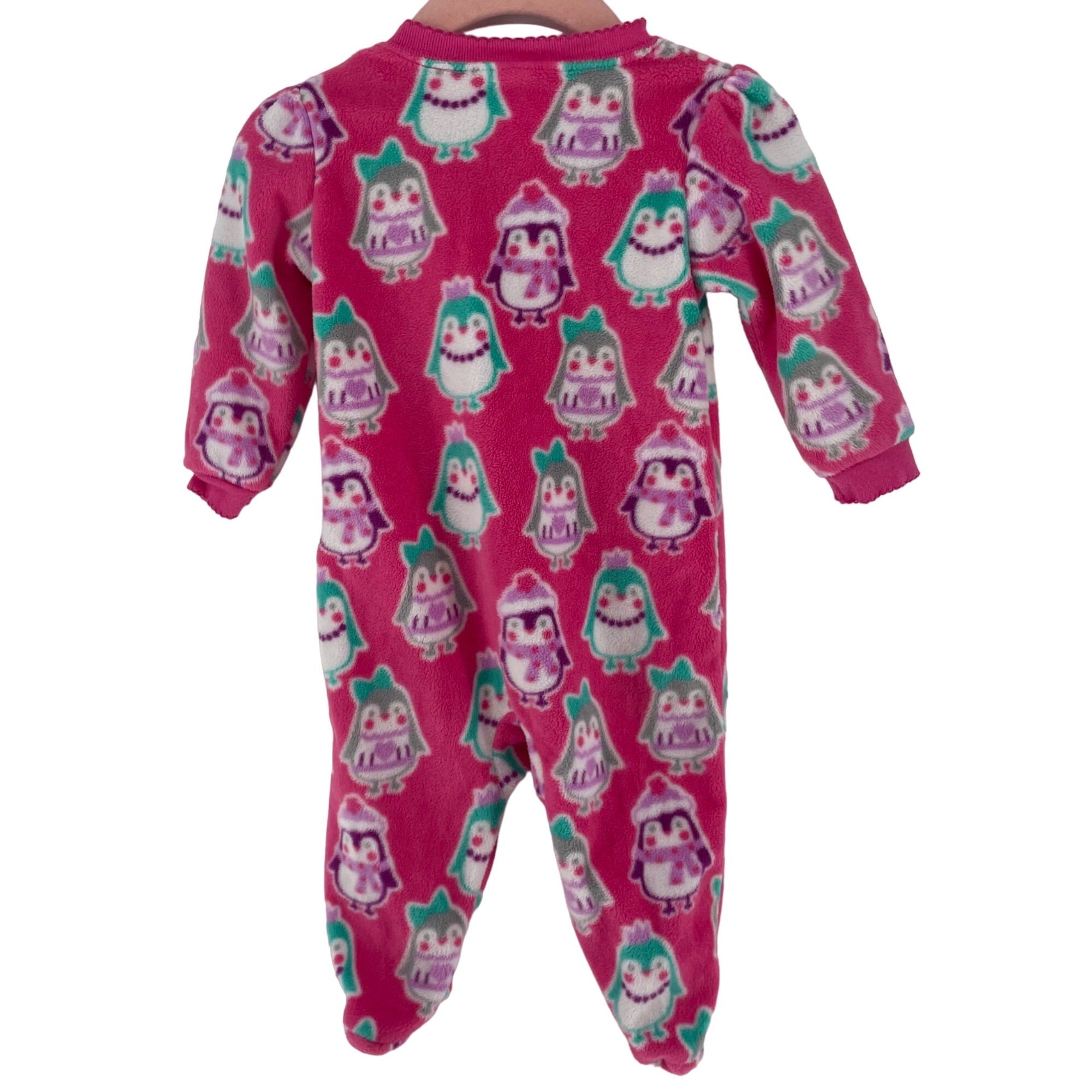 Garanimals Baby Girl's Size 3-6 Months Pink/Grey/Purple/Green Penguin Print Onesie