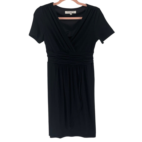 Evan-Picone Petite Women's Size 8P Black Formal V-Neck Sheath Dress