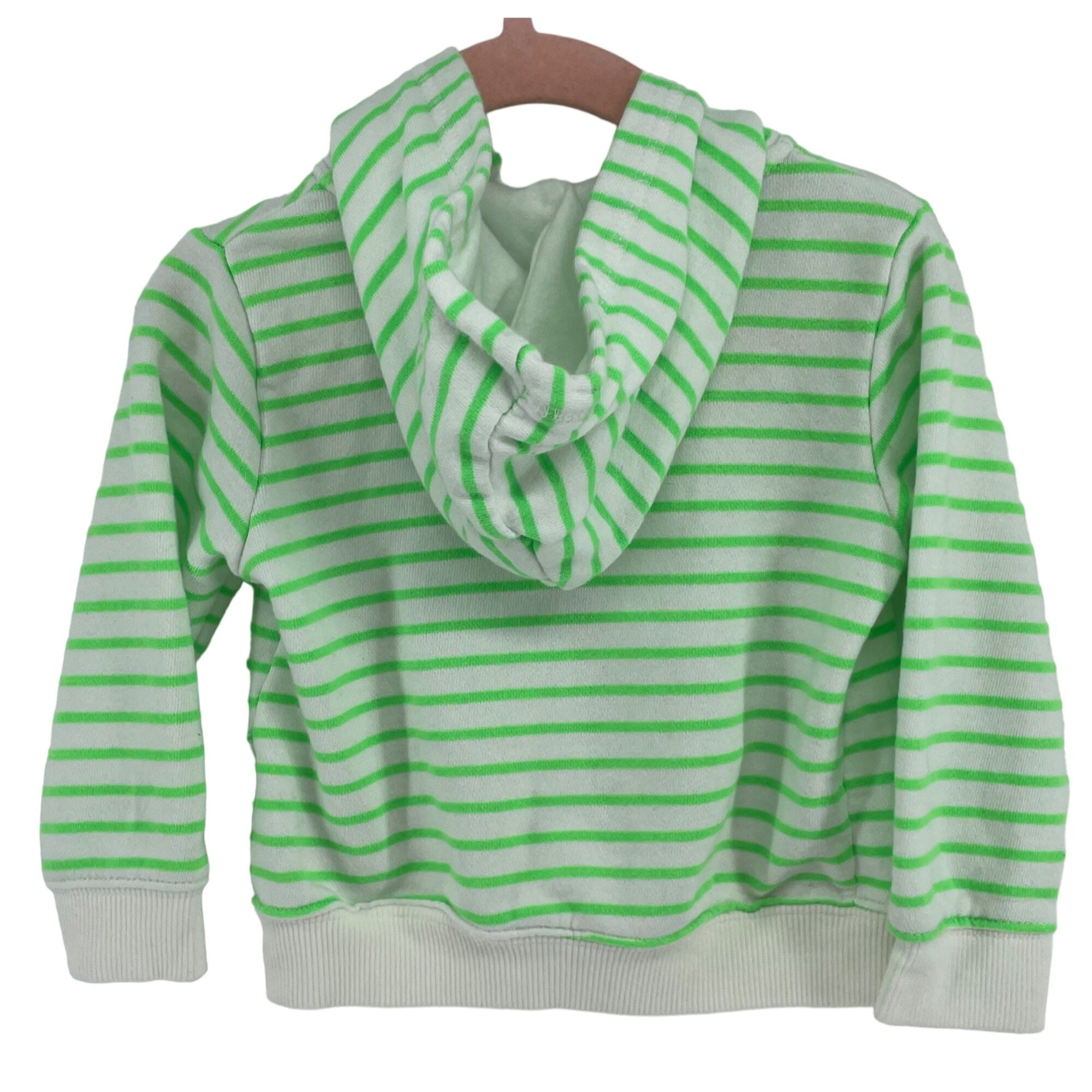 Carter's Boy's Size 18 Months White & Green Striiped Hoodie Zip-Up Jacket