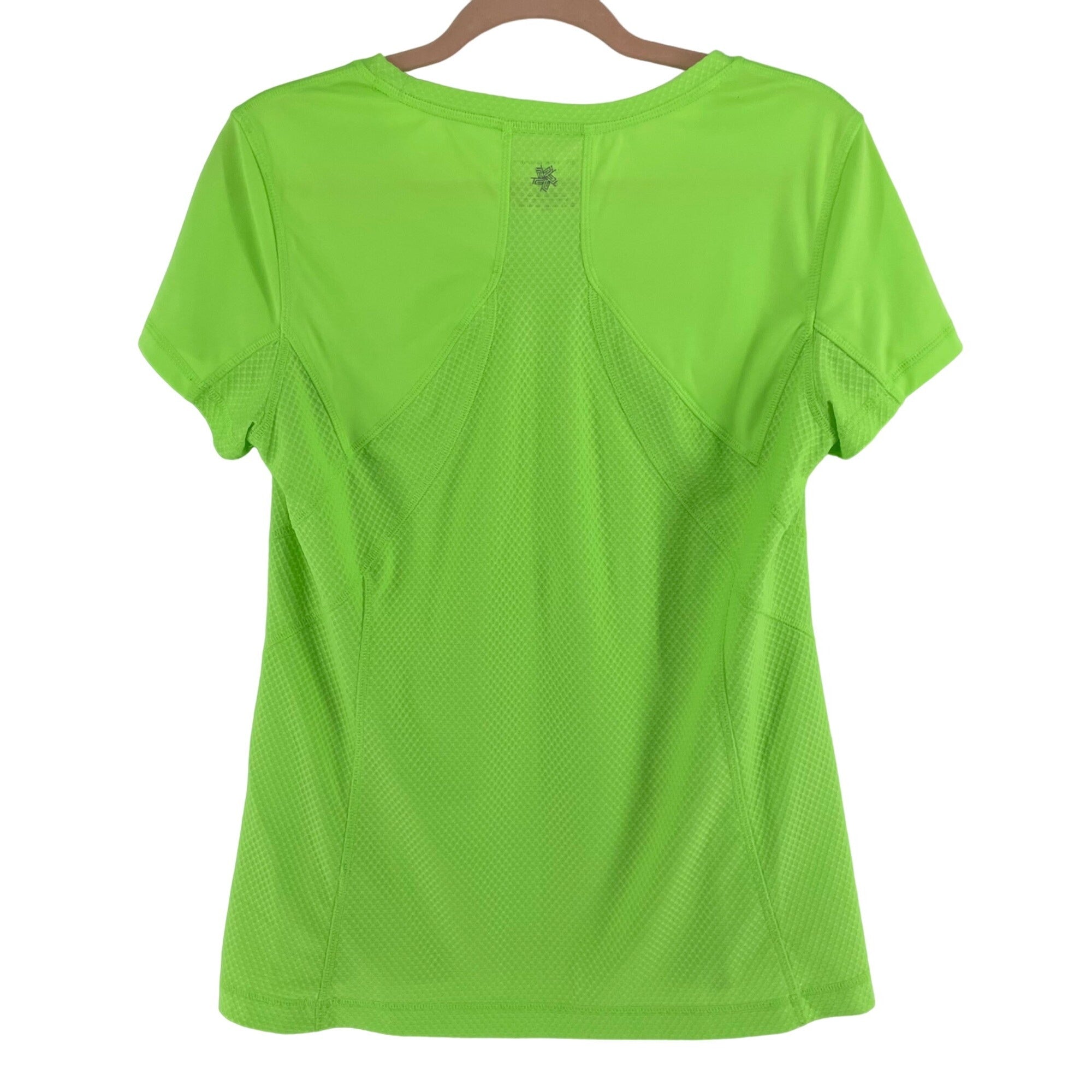 Tek Gear DryTEK Women's Size Large Neon Green/Chartreuse Crew Neck Workout T-Shirt