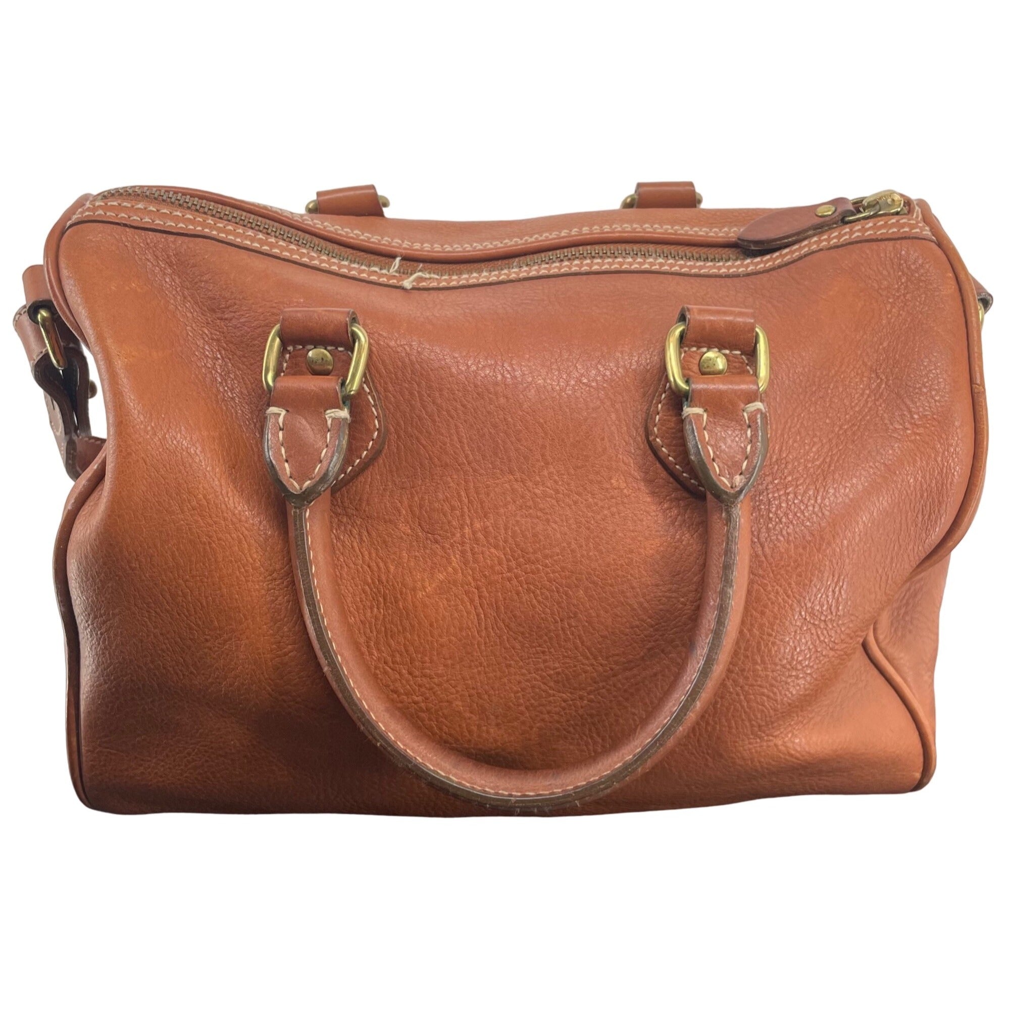 Ralph Lauren Women's Brown Leather Vintage Satchel W/ Strap