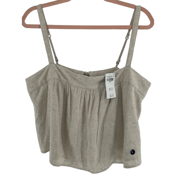 NWT Abercrombie & Fitch Women's Size Large Tan Linen Blend Top