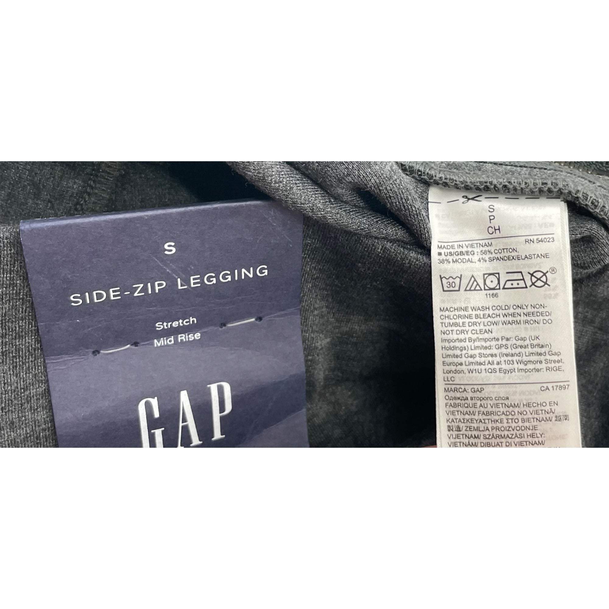 NWT GAP Women's Size Small Dark Grey Side-Zip Legging