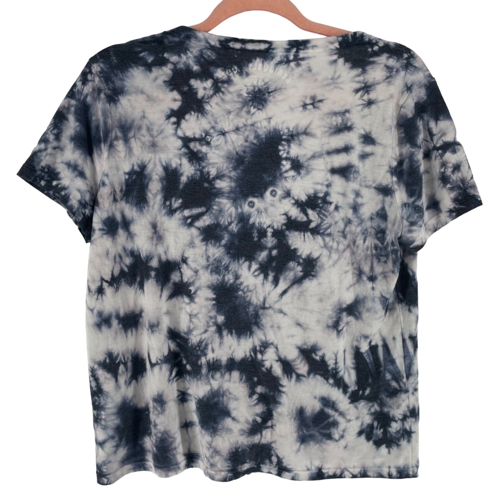 Aeropostale Women's Size Large White & Navy Tie Dye Lace-Up T-Shirt