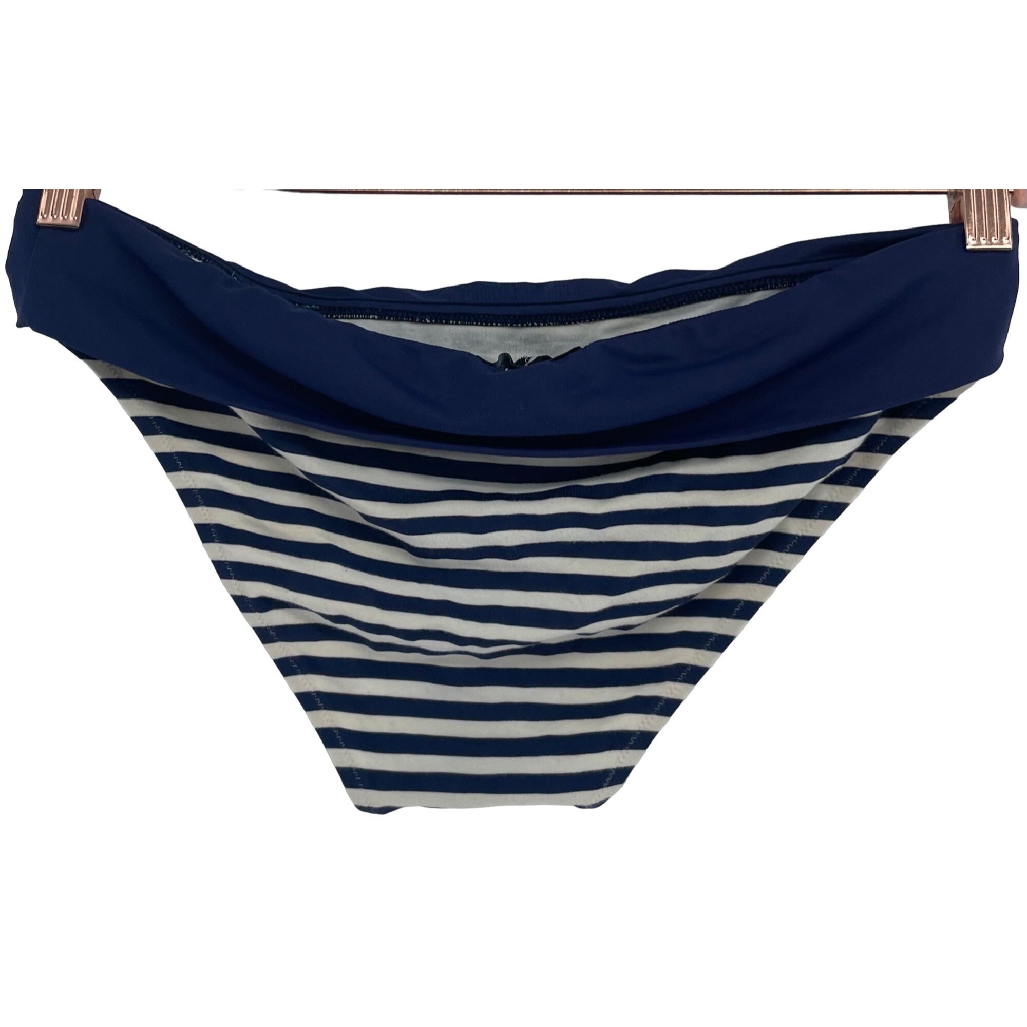 Pez D'or Women' Size Medium Navy Blue & White Bikini Swimsuit Bottoms