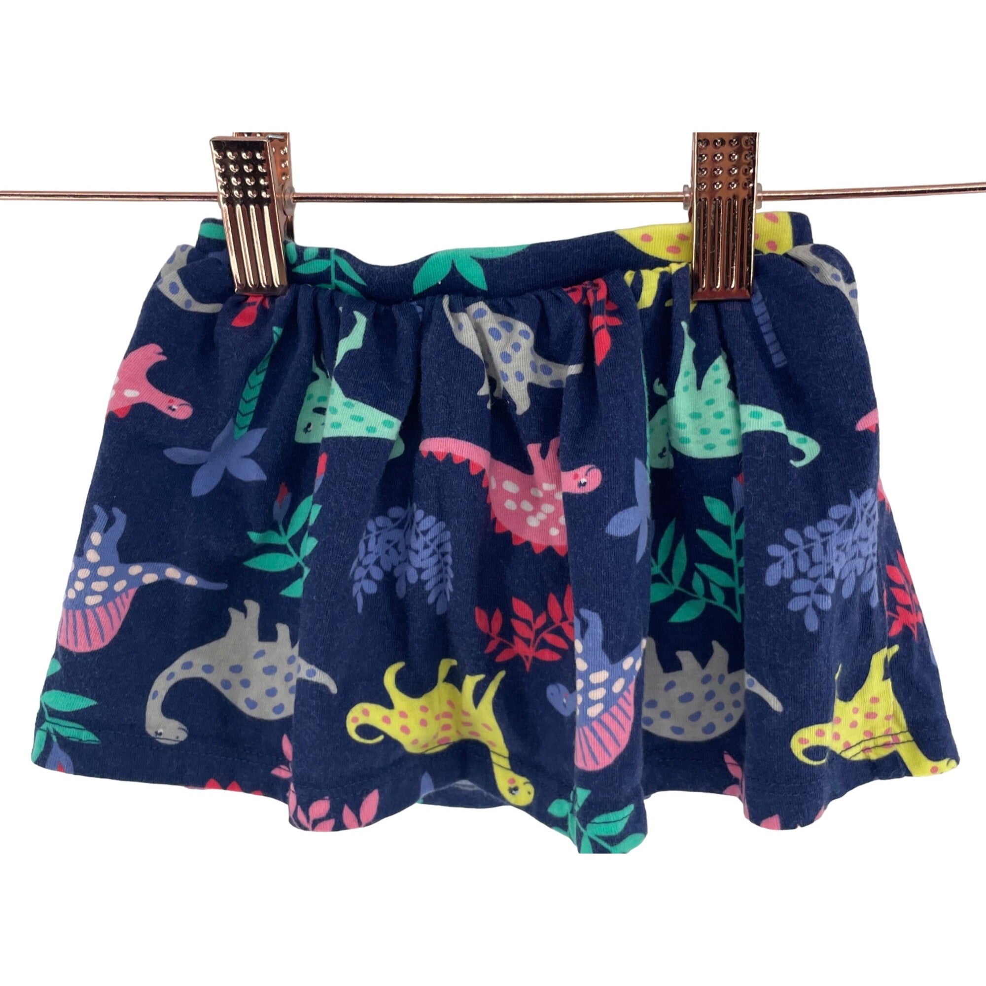 Carter's Girl's Baby 9 Months Navy/Multi-Colored Dinosaur Print A-Line Mini Skirt