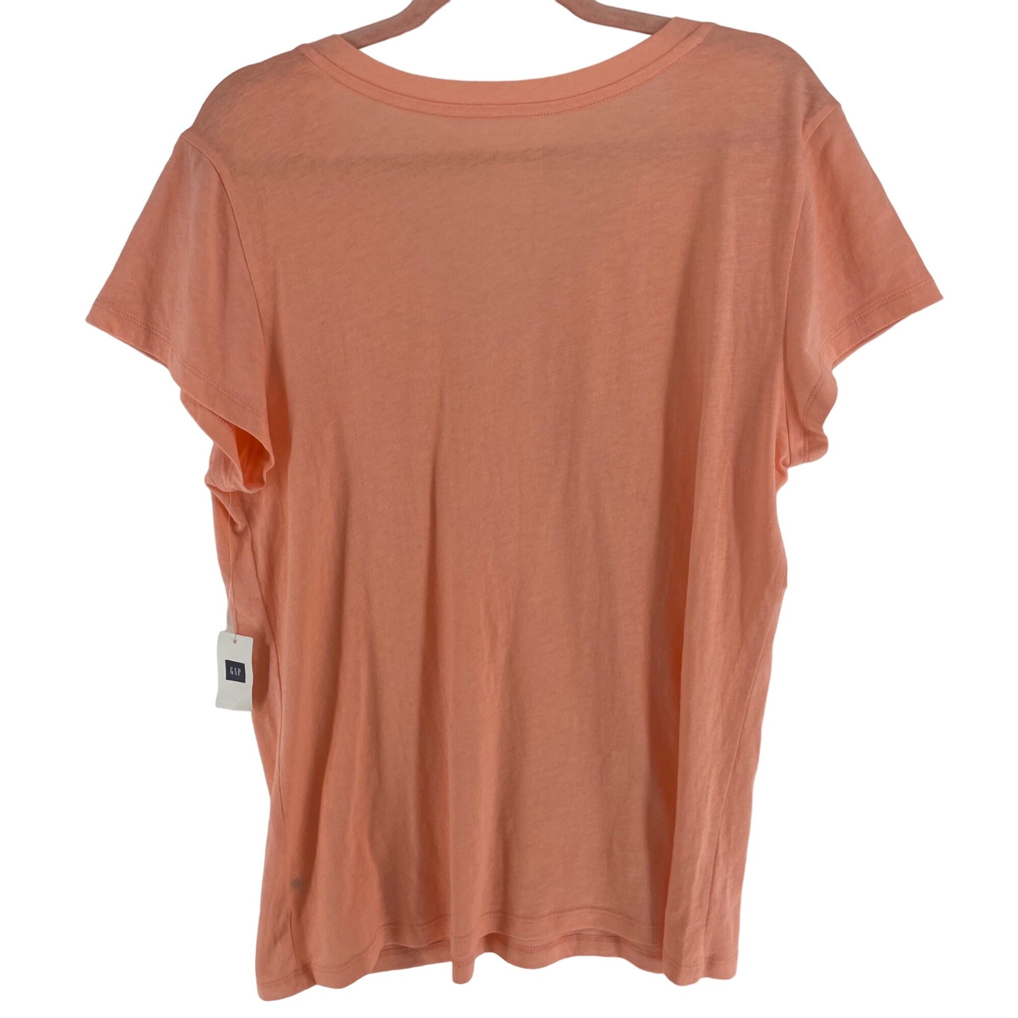 NWT GAP Women's Size Large Peach/Sherbet Orange V-Neck T-Shirt