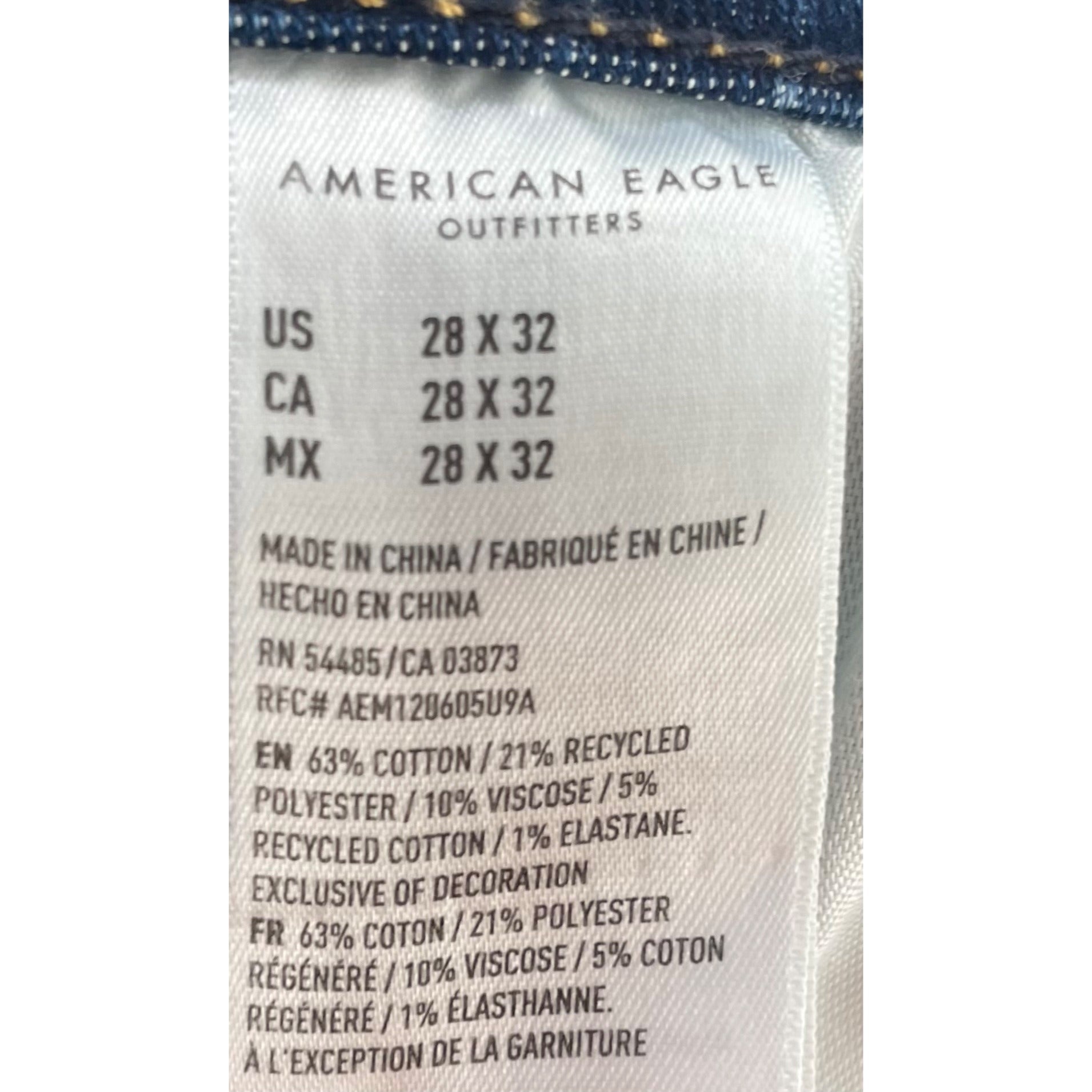 American Eagle Women's Size 28 X 32 Distressed Blue Jean Skinny Pants