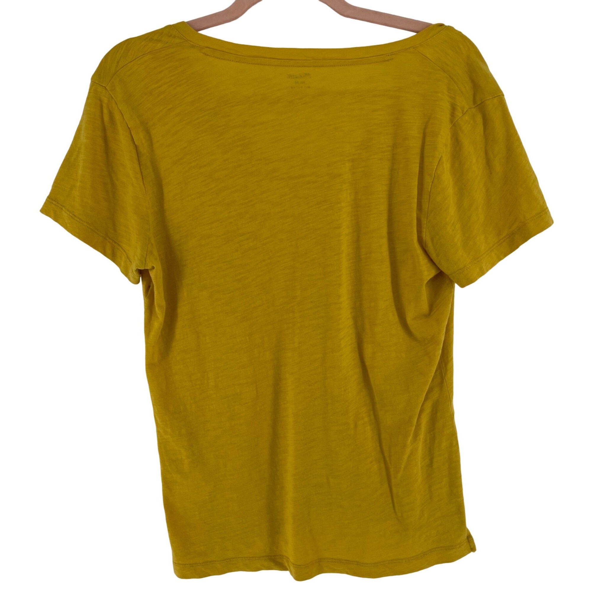 Madewell Women's Size Medium Mustard Yellow V-Neck T-Shirt