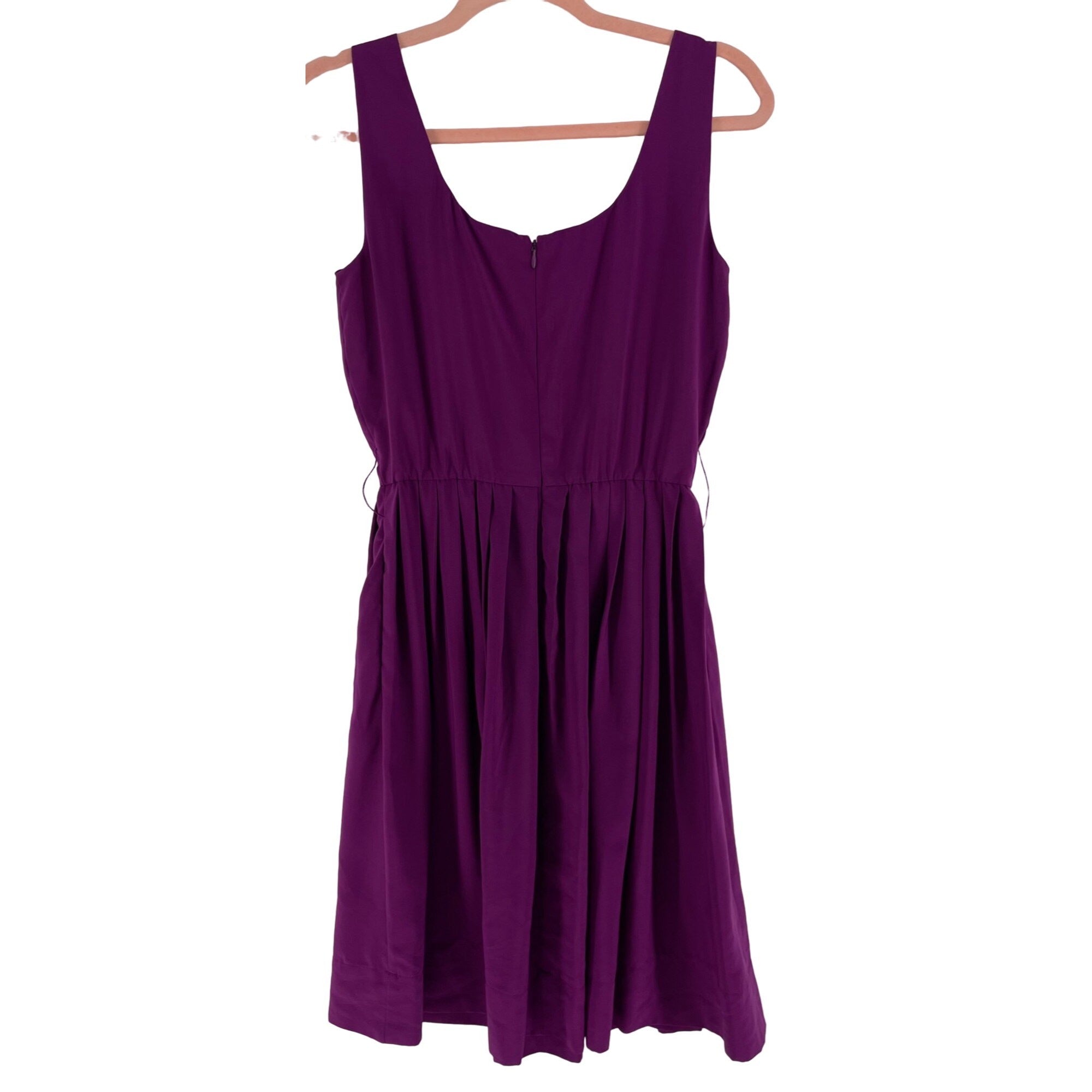 Calvin Klein Women's Size 4 Dark Purple Sleeveless A-Lined Pleated Dress