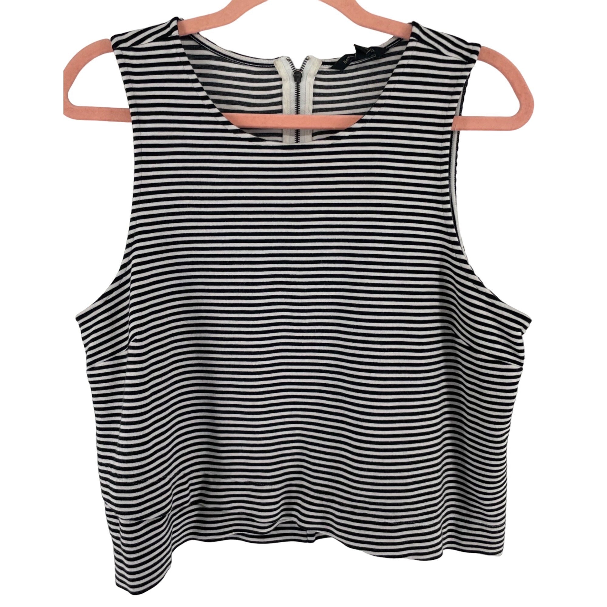 Banana Republic Women's Size Large Black & White Striped Sleeveless Top