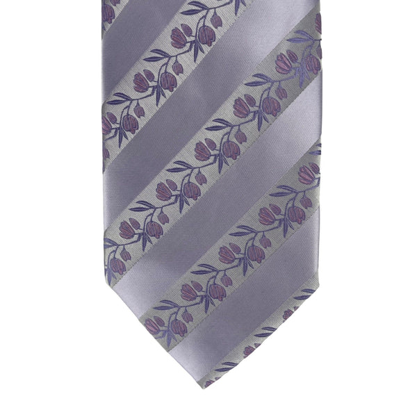 Mainbocher Men's Lavender Floral 100% Silk Wide Dress Tie