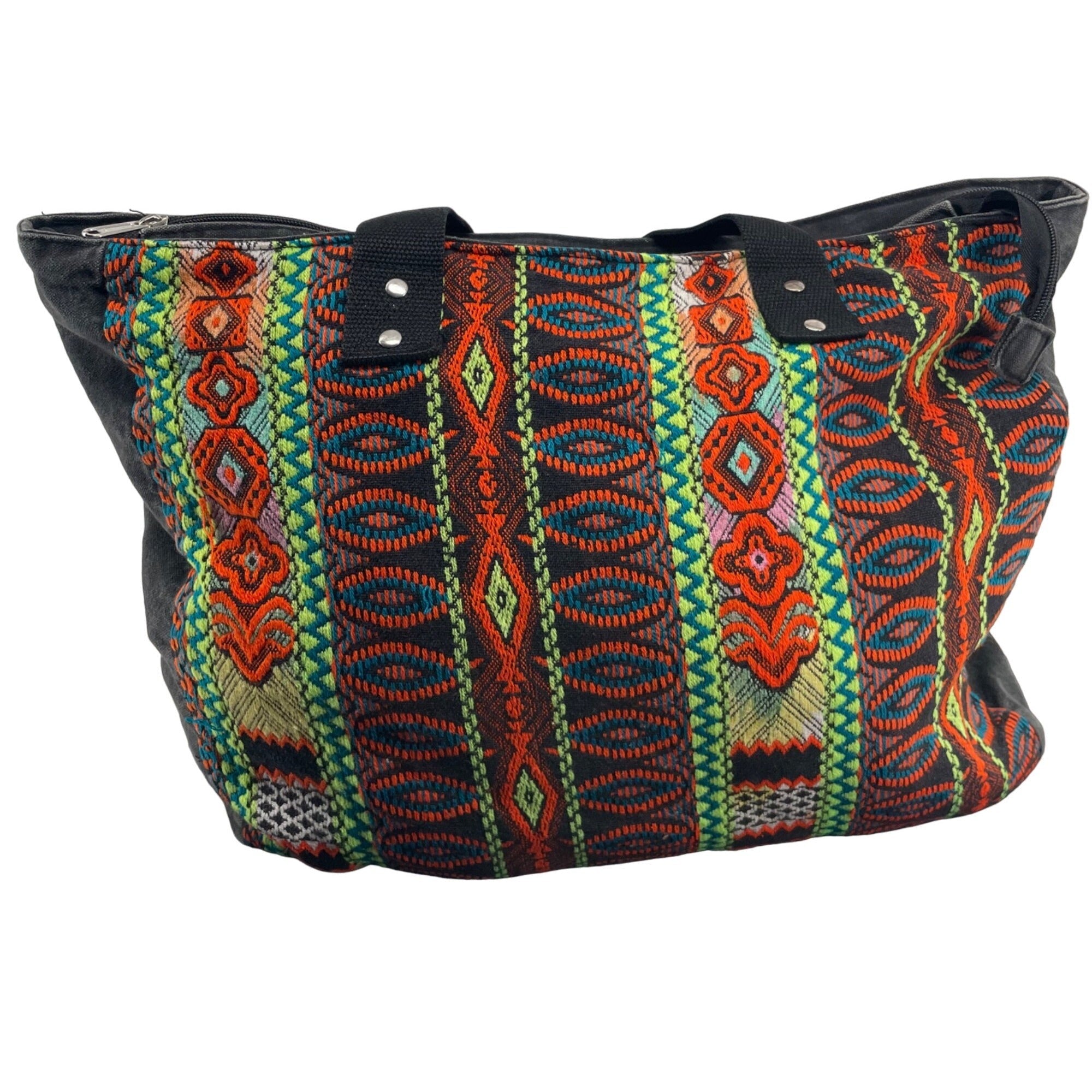 Women's Multi-Colored Boho Tribal Print Embroidered Shoulder Bag