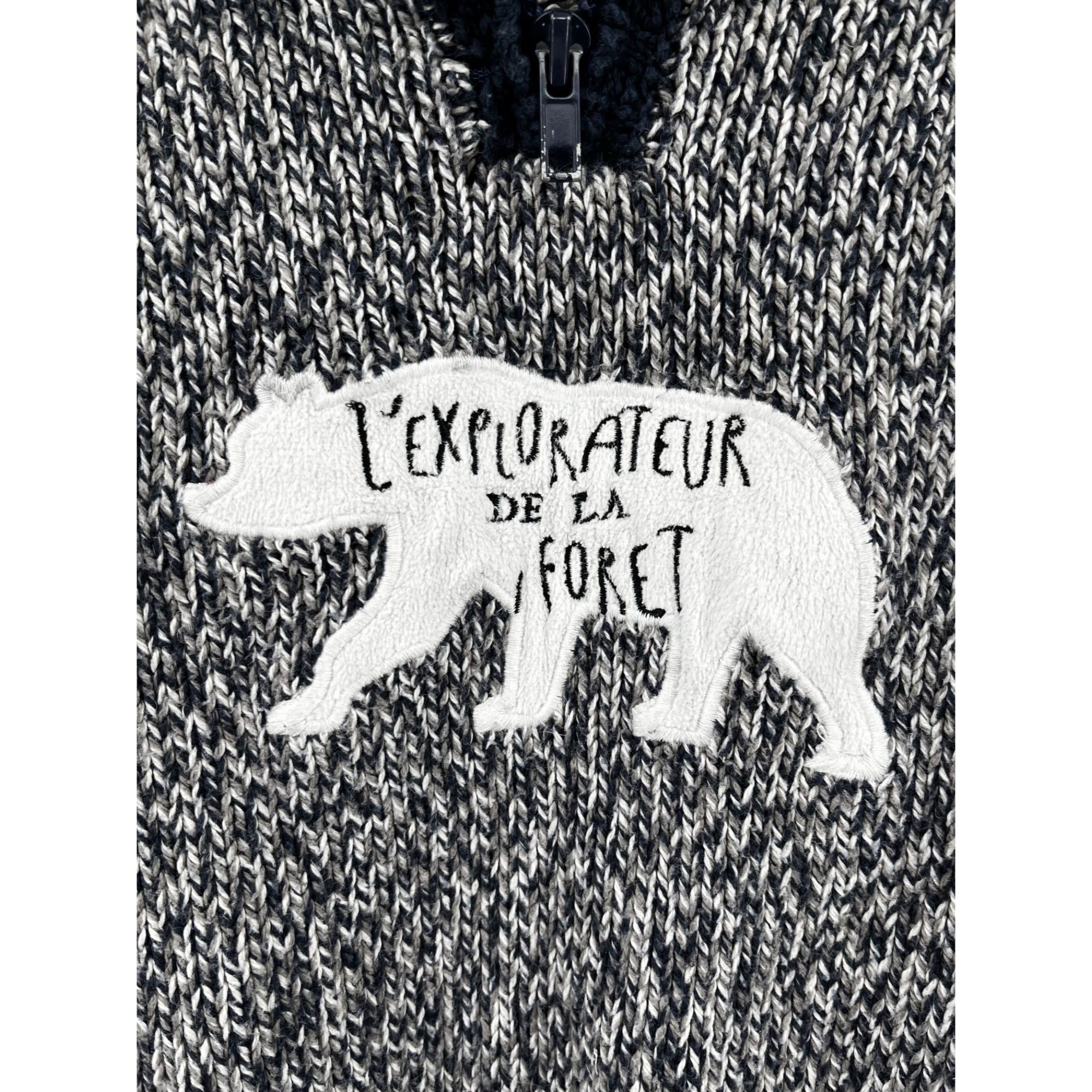 Sergent Major Boy's Size 4 Grey/Black/White French Graphic "Forest Explorer " Sweater