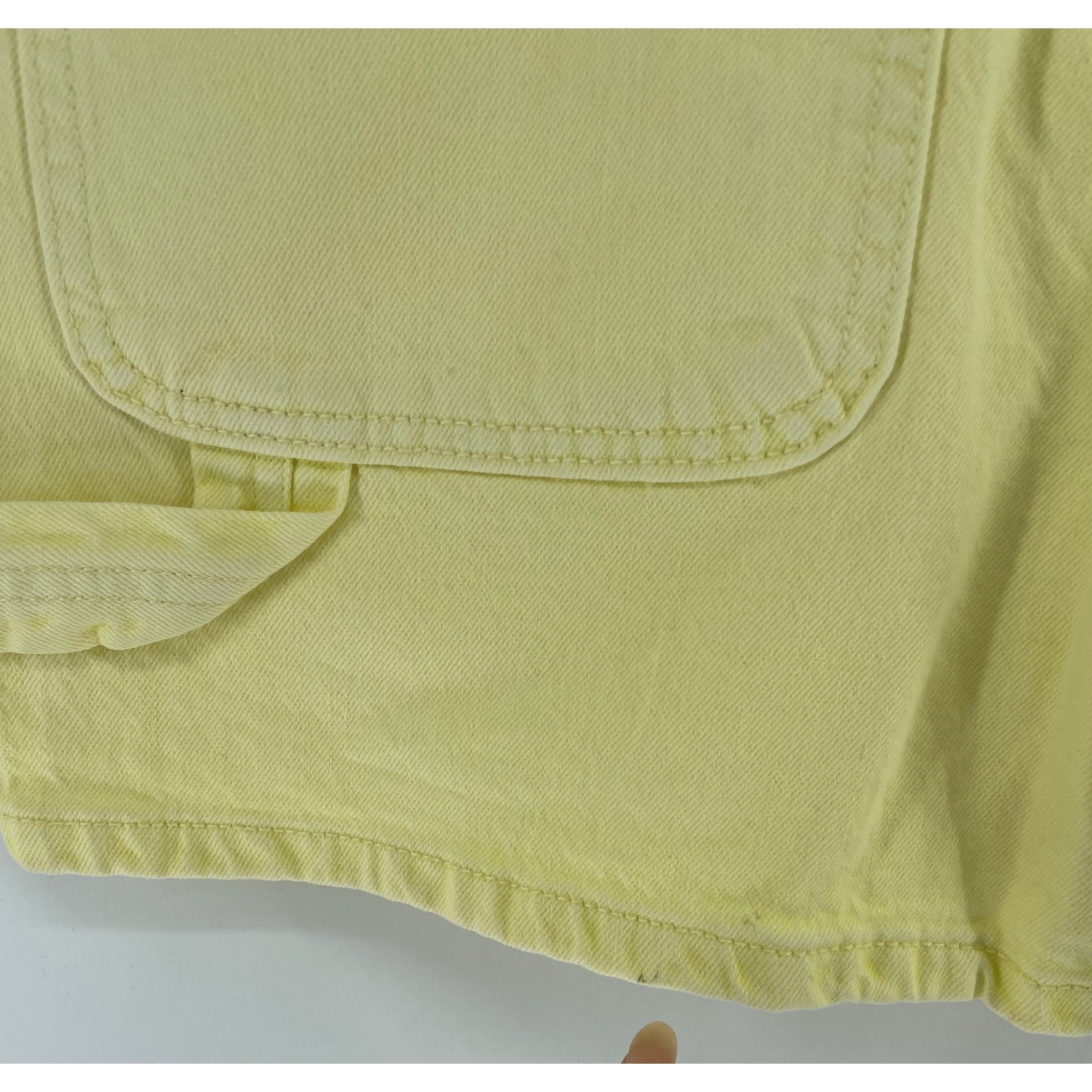 Universal Thread Women's Size 4/27 Highest Rise Midi Yellow Denim Cargo Shorts