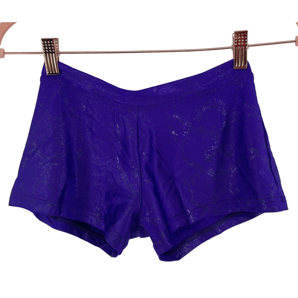 Capezio Women's Size Small Dark Purple Shimmery Stretchy Dance Boy Shorts