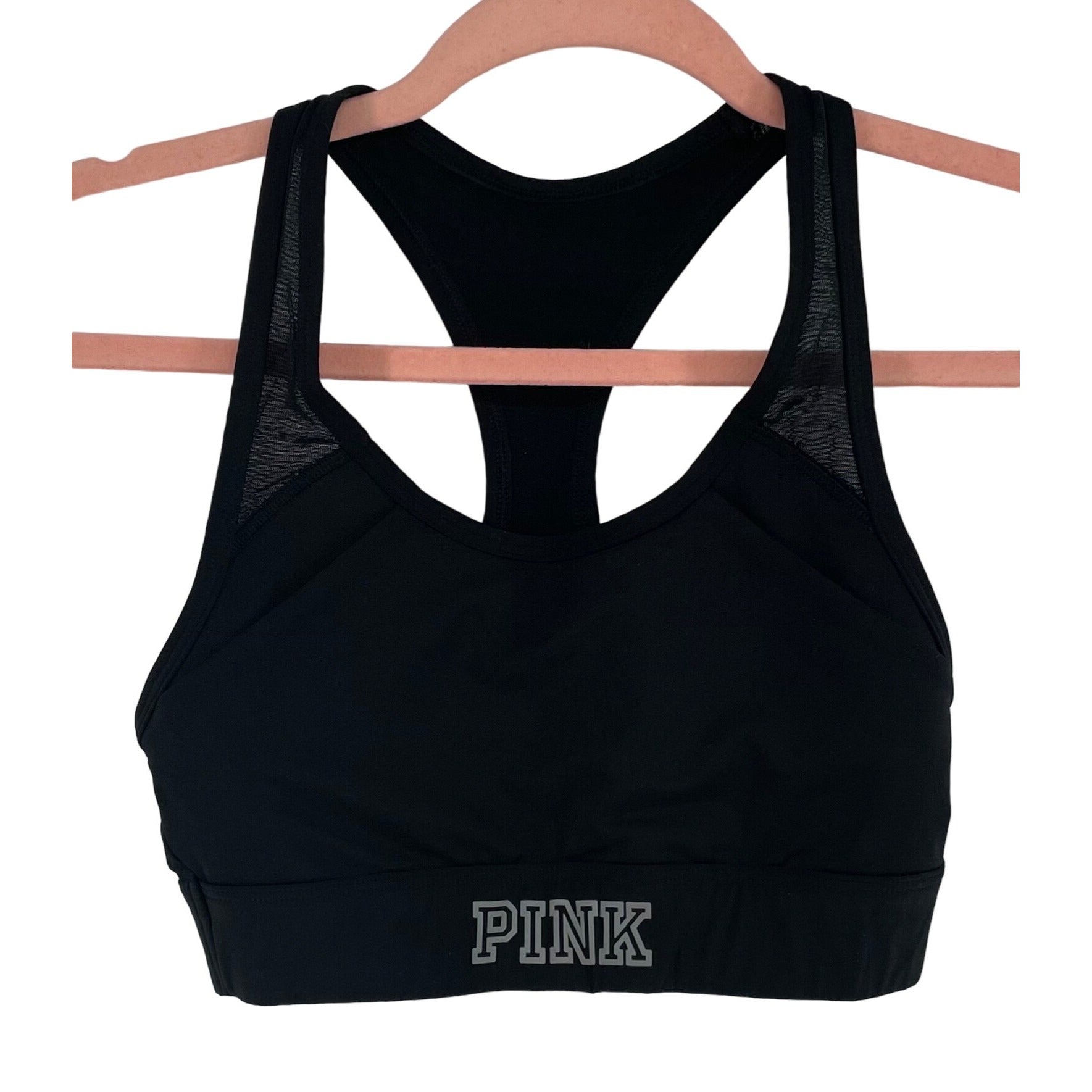 Victoria's Secret Pink Women's XS Black & Pink Padded Sports Bra