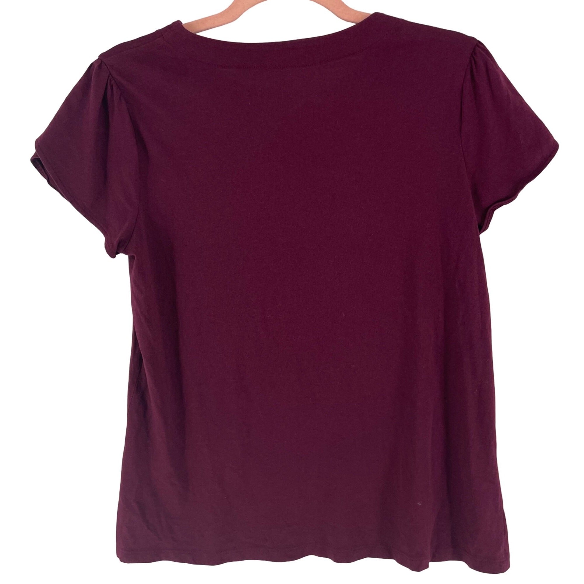 Banana Republic Women's Size Small Maroon/Burgundy Crew Neck T-Shirt