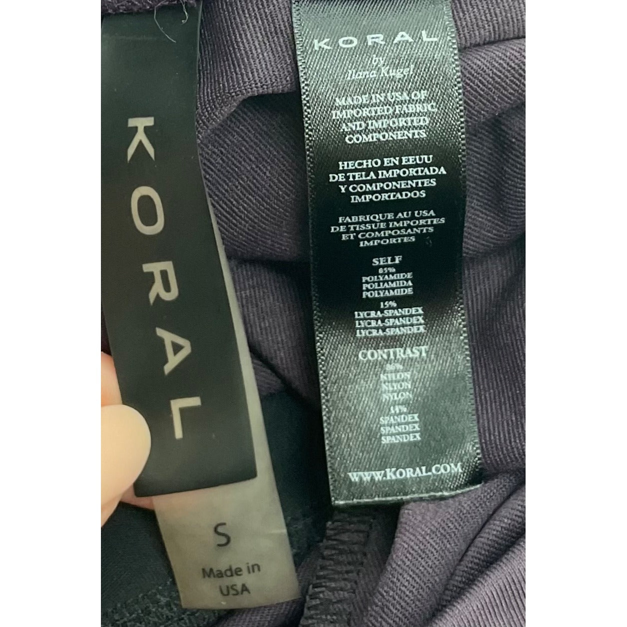 Koral Women's Size Small Black & Dark Purple Workout Leggings