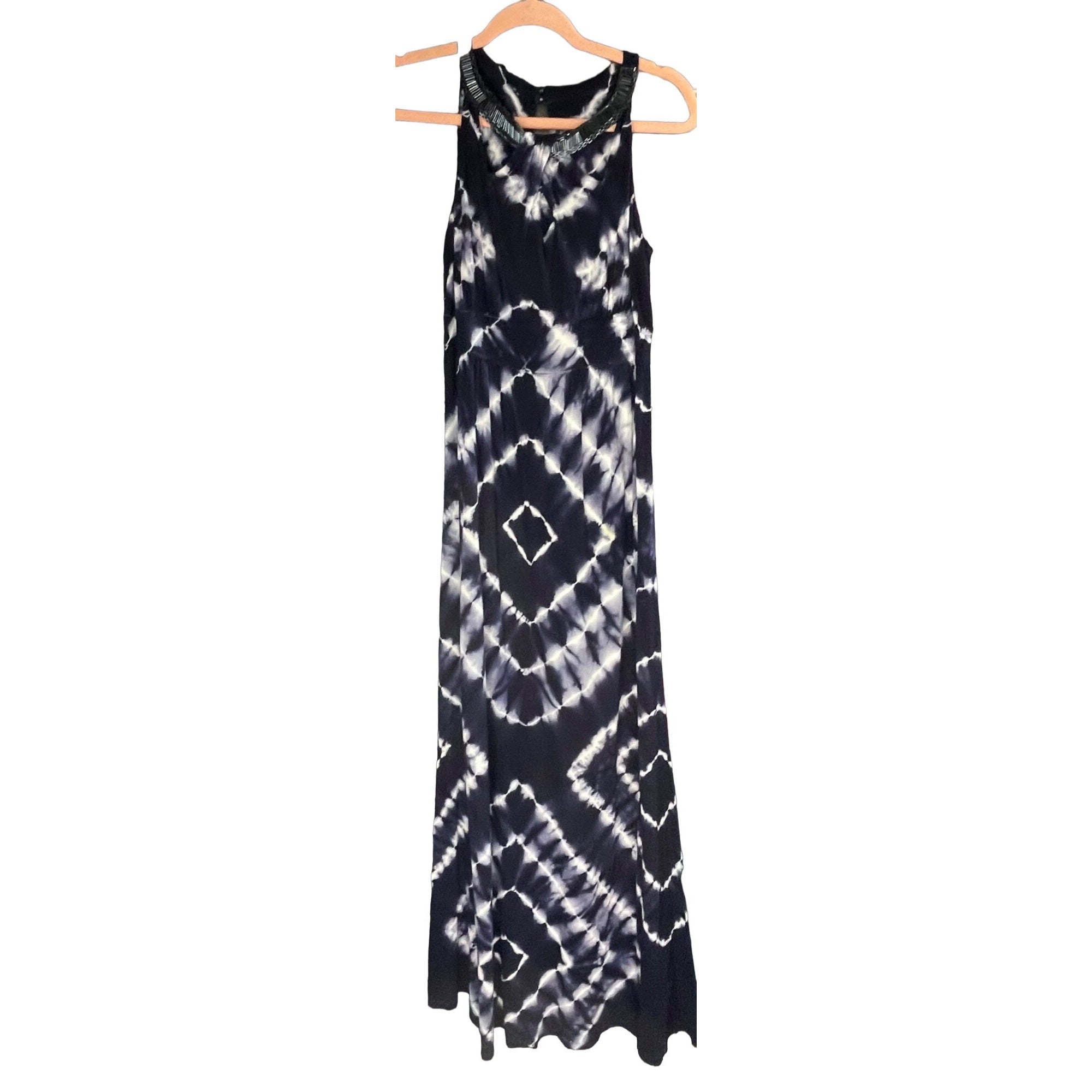 Women's Size Small/Medium Navy & White Tie Dye Sleeveless Maxi Dress